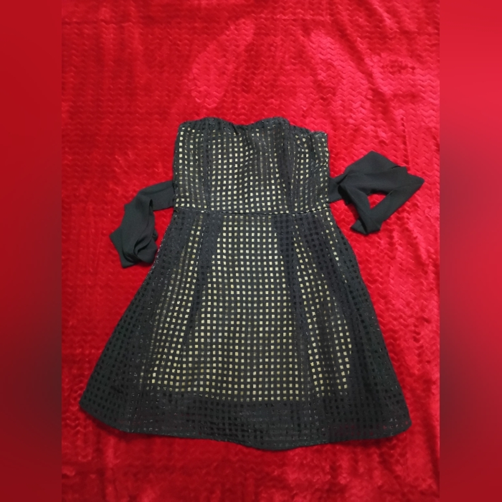 Peppermint Red and Black Fit and Flare Cocktail Dress
